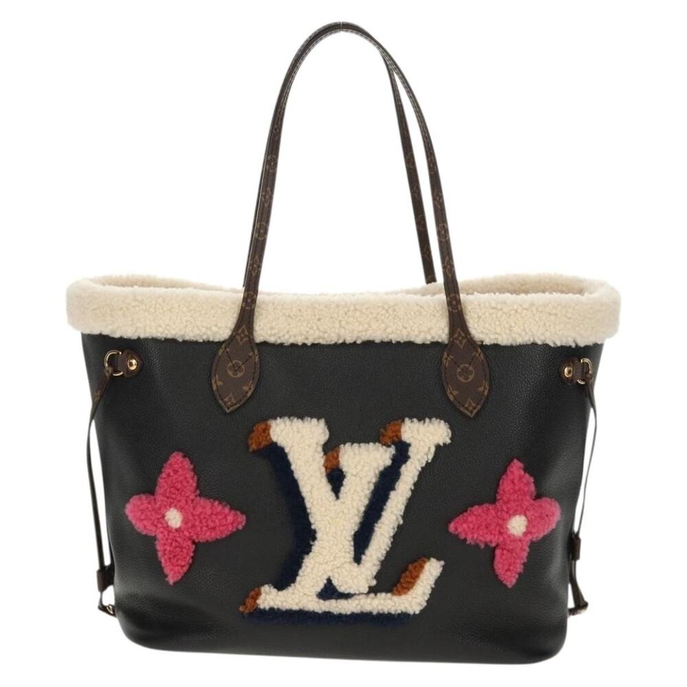 Louis Vuitton Monogram Teddy Neverfull MM Tote Bag Black